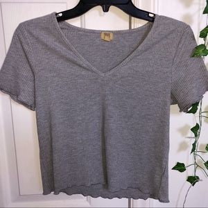 Light Gray True Craft Slightly Cropped Top